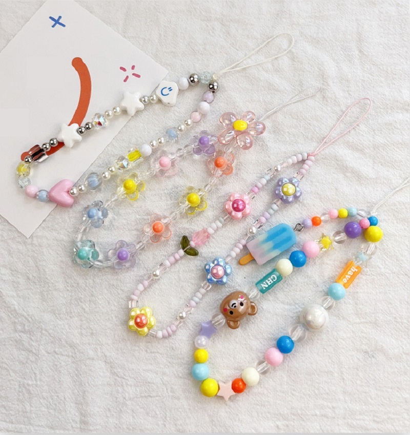 Phone Accessories Crochet - Tulip Flower Beaded Mobile Phone Chain