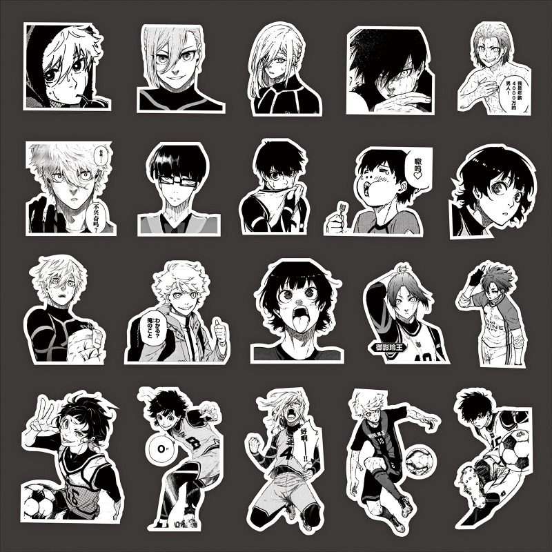 Phone Accessories Toys - 70pcs Blue Lock Anime Stickers Black