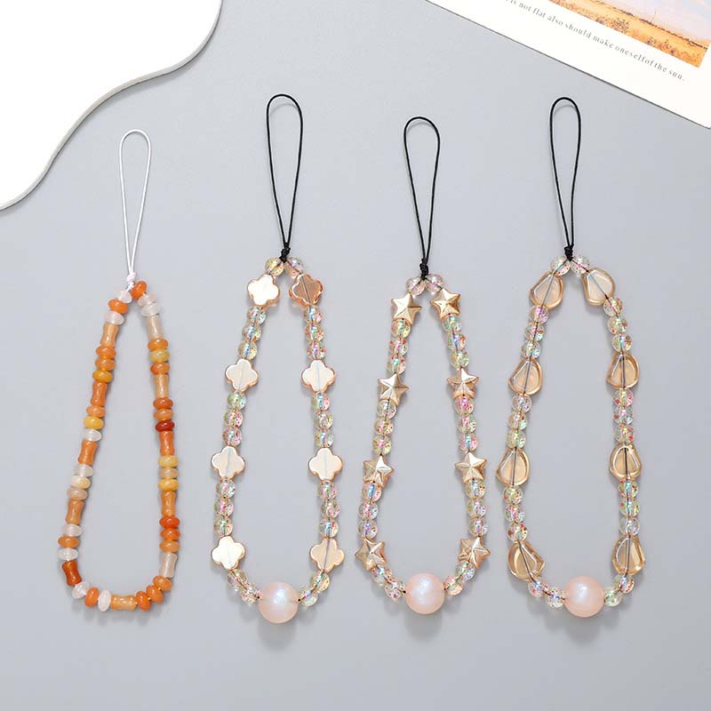 Phone Accessories Crochet - Fashion Crystal Star Beaded Phone Chain