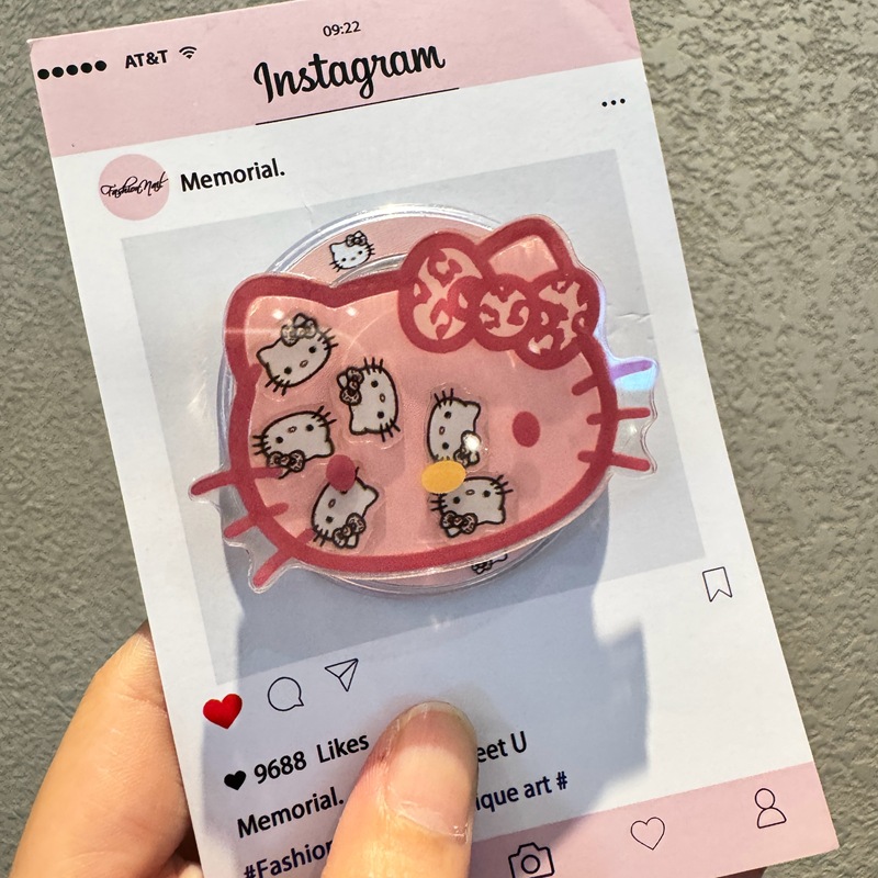 Phone Accessories Ring - Fashion INS Kawaii Hello Kitty Quicksand