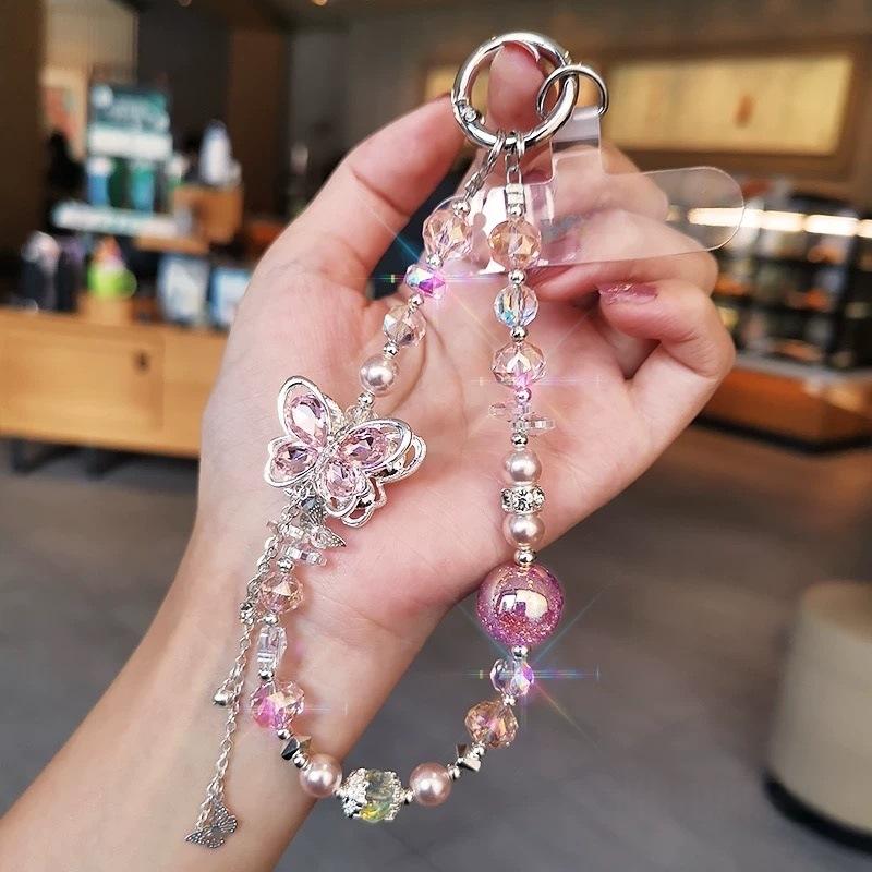 Phone Accessories Crochet - 1 Piece Crystal Beaded Phone Chain