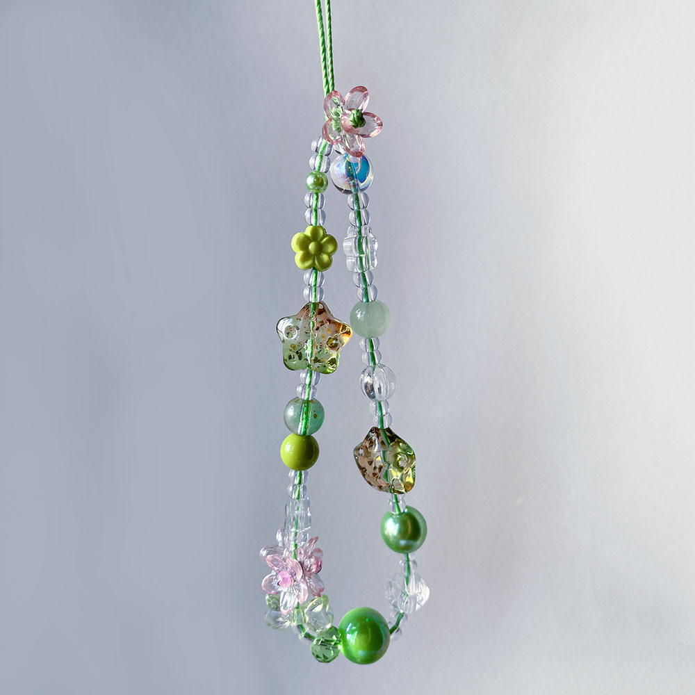 Phone Accessories Crochet - Green Phone Charm Strap Pink Sweet