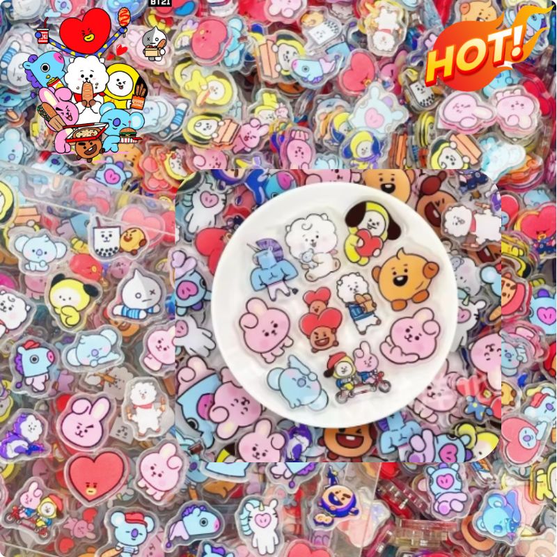100 Mini BT21 Acrylic Plate DI - Phone Accessories Toys 评论和价格