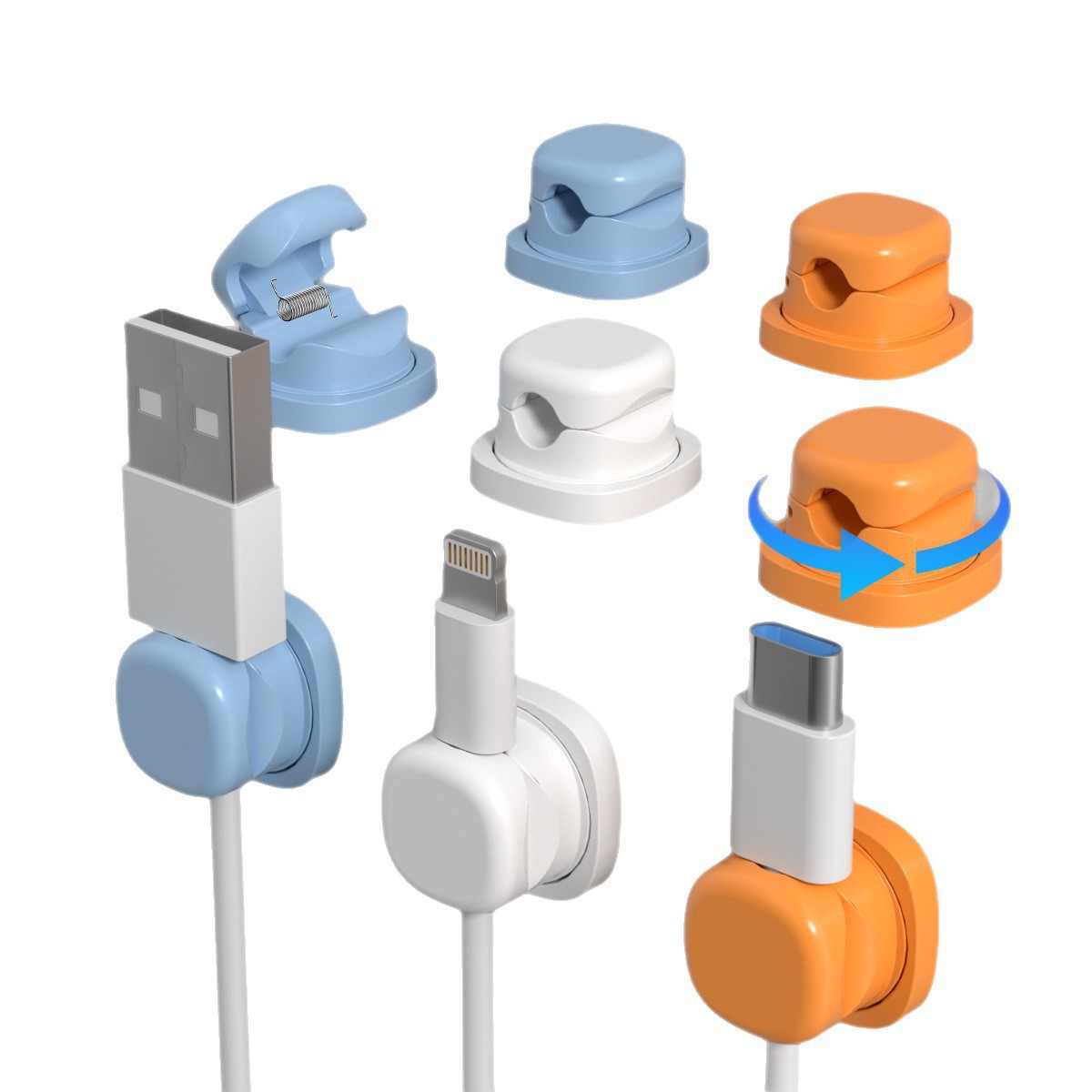 6Pcs Multi Color Rotatable Cab - Usb Data Cable 评论和价格