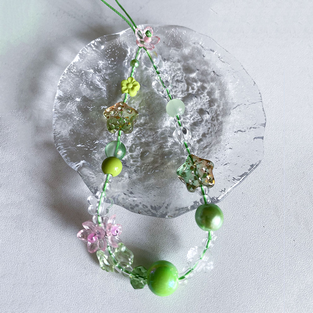 Green Phone Charm Strap Pink S - Phone Accessories Crochet 评论和价格